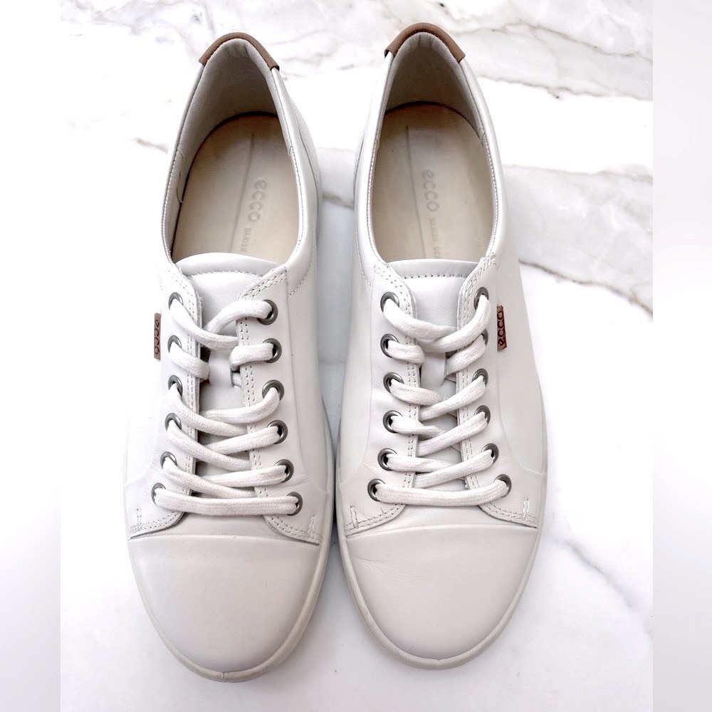Ecco White Leather Sneakers